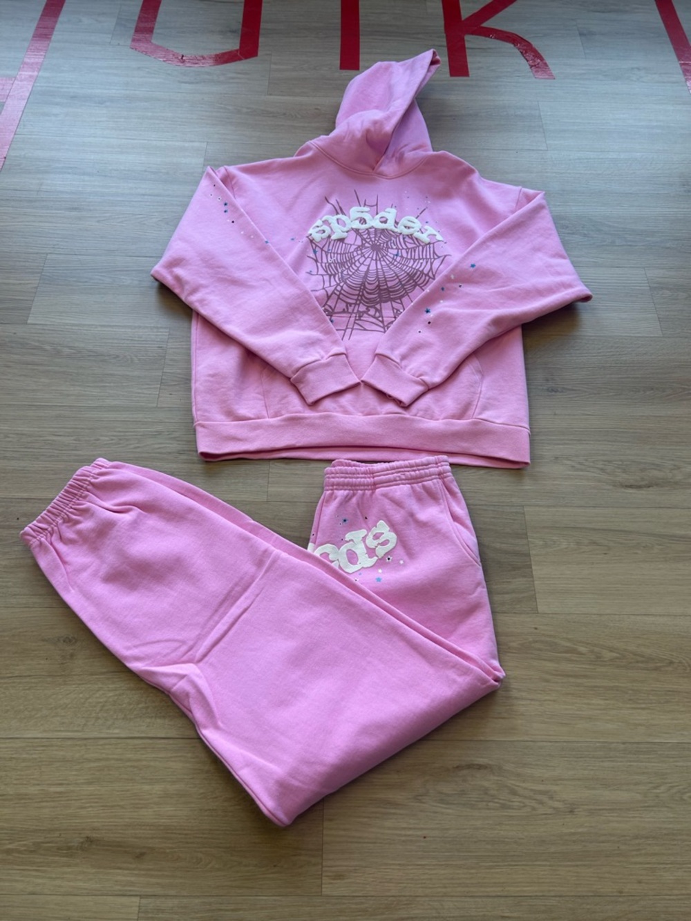 Pink Graphic Hoodie & Sweatpants Set - Men